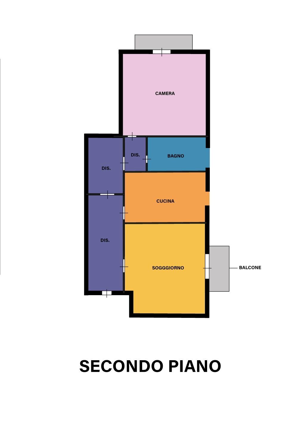 Bilocale via Filippo Corridoni, Forlì - planimetria 1