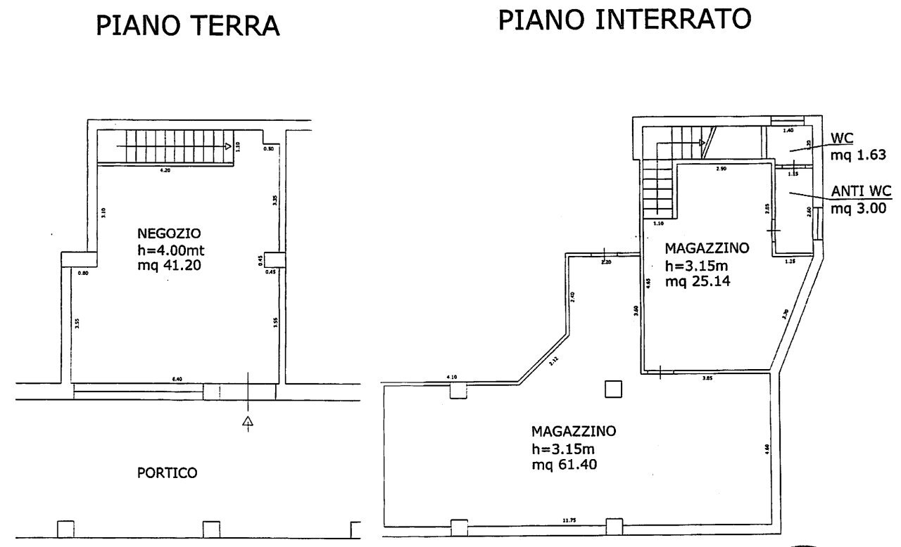 PLANIMETRIA negozio e magazzino.jpg - Negozio Via Montello 15, Brescia - planimetria 1