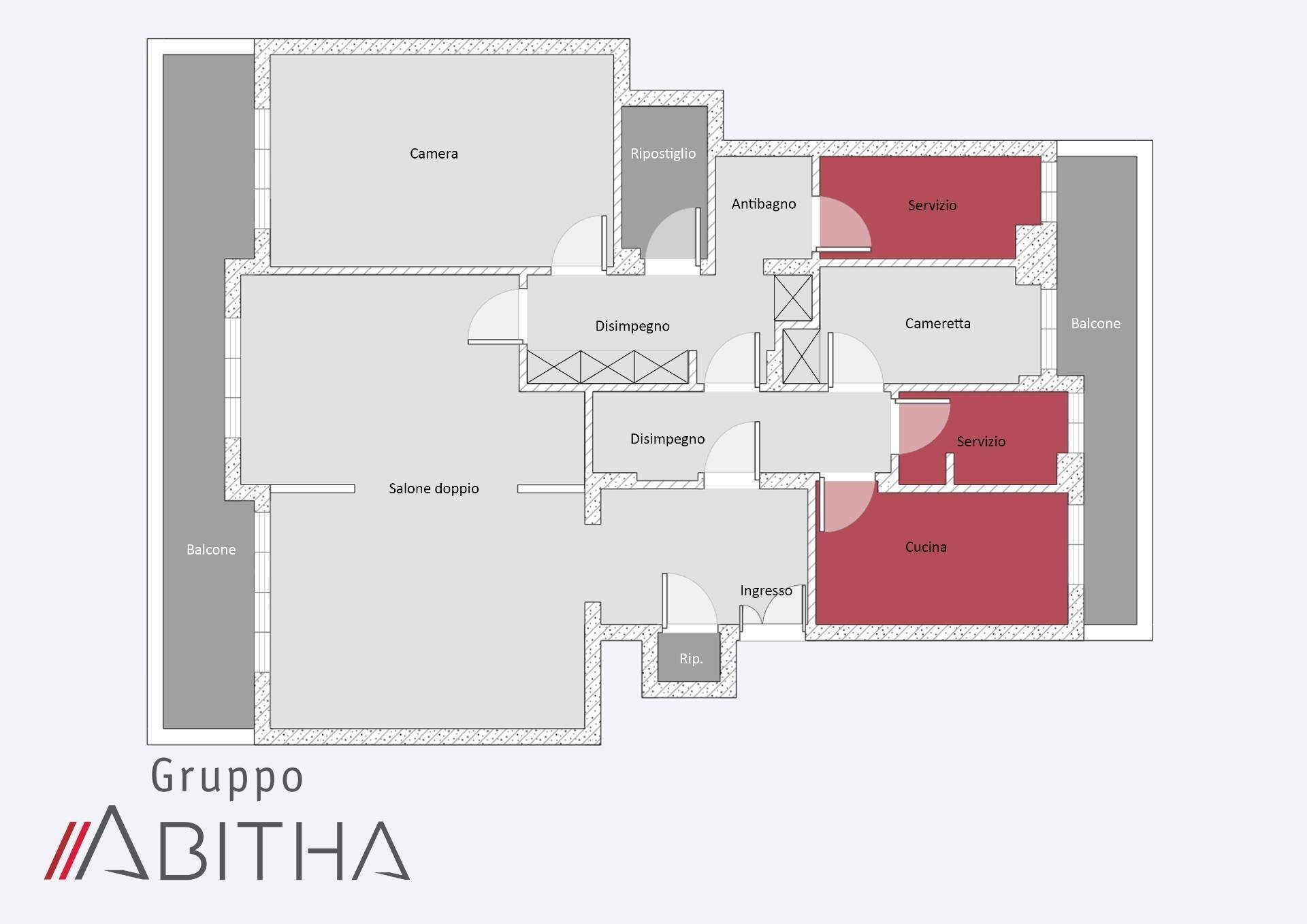 Quadrilocale via Anastasio II, Roma - planimetria 1