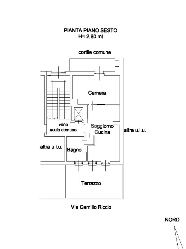 Bilocale Via Camillo Riccio, Torino (zona Mirafiori Sud) - planimetria 1