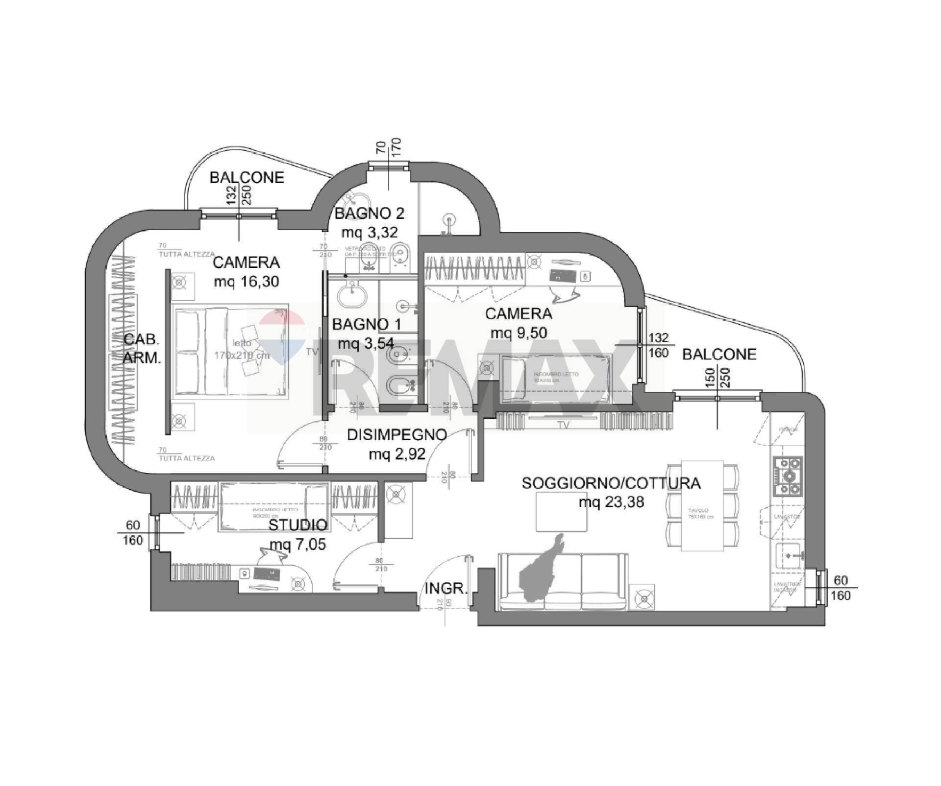 Pianta 2D - Trilocale VIA LOMBARDIA SANTA MARGHERITA
 
71, Lissone - planimetria 1