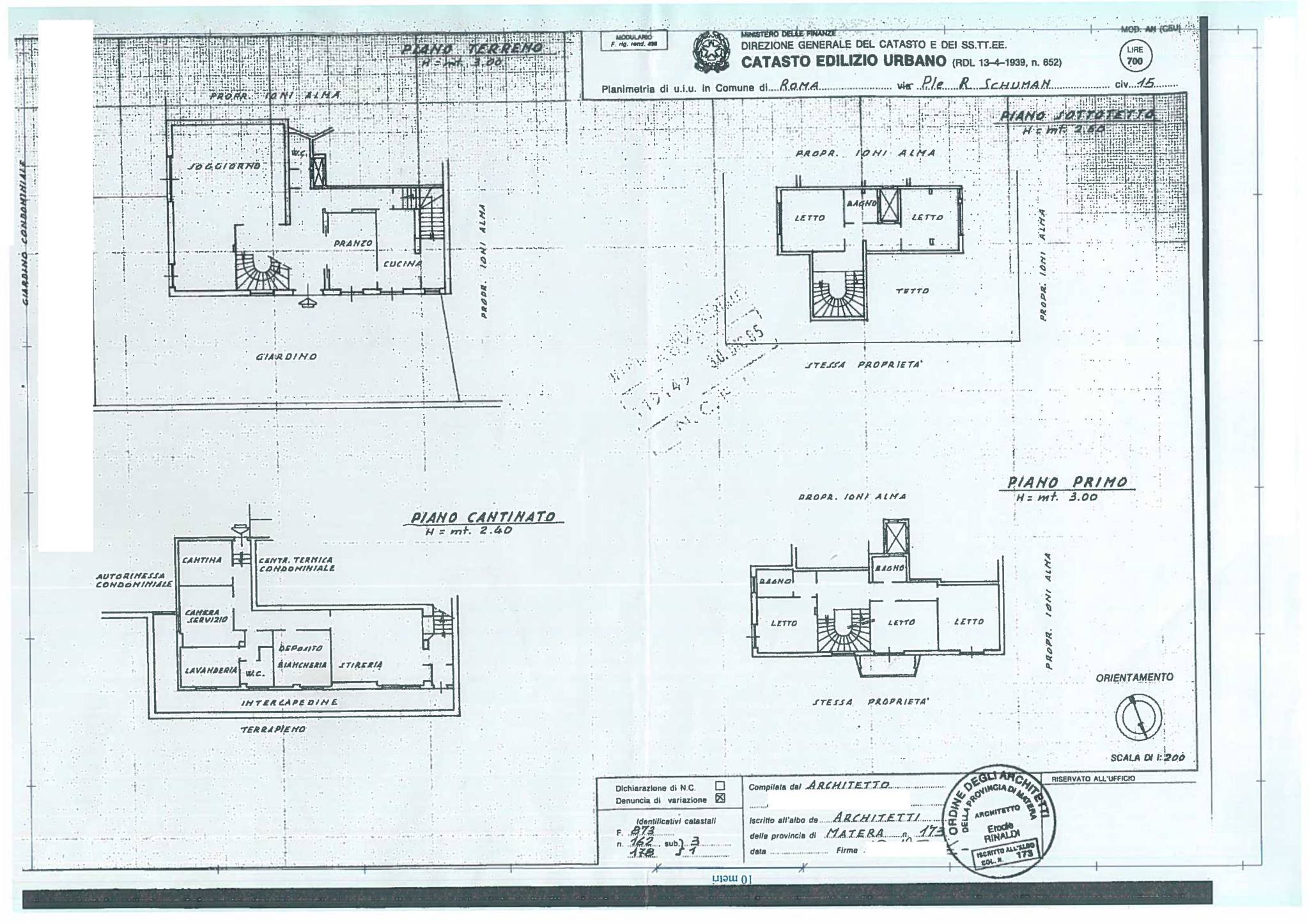 Villa piazzale Robert Schuman, Roma (neighborhood EUR) - floor plans 1