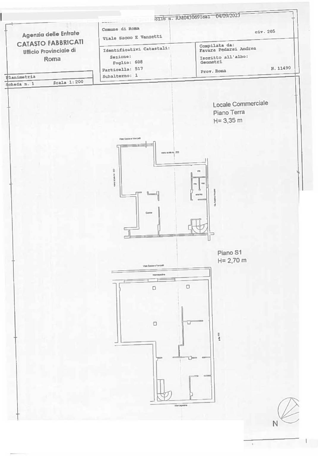 Shop viale Nicola Sacco e Bartolomeo Vanzetti, Roma - floor plans 1