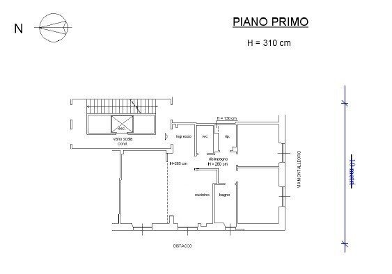Quadrilocale via Montallegro, 32, Genova (zona Albaro) - planimetria 1