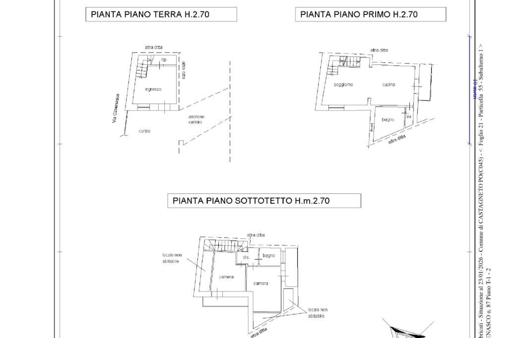 Casa semi indipendente Strada cimenasco, Castagneto Po - planimetria 1