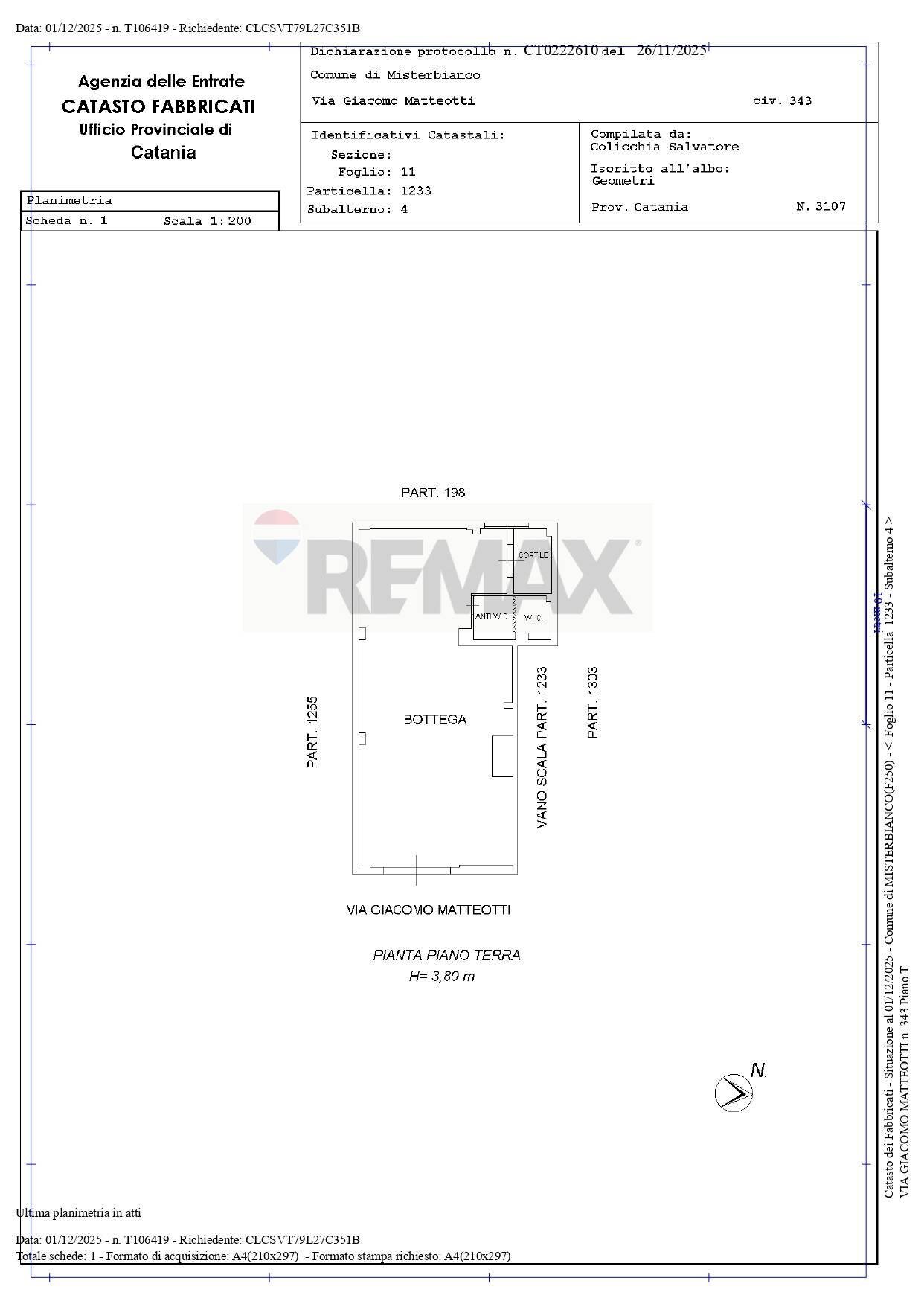 Pianta 2D - Commercial Premises VIA G.MATTEOTTI
 
343, Misterbianco - floor plans 1