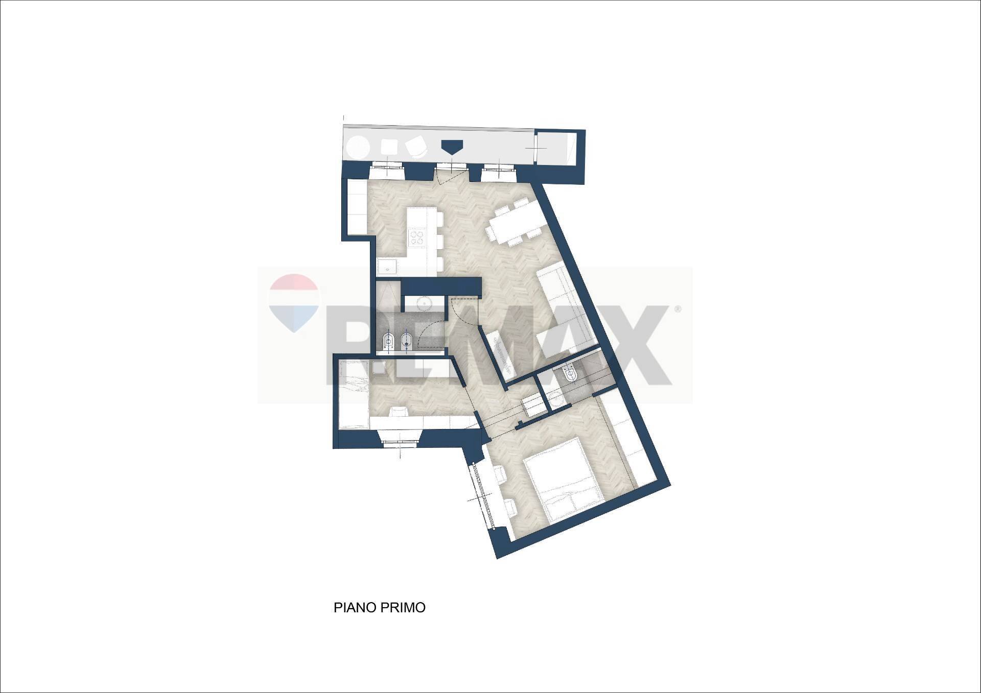Pianta 2D - Three-room apartment Via Carlo Farini
 
36, Milano - floor plans 1