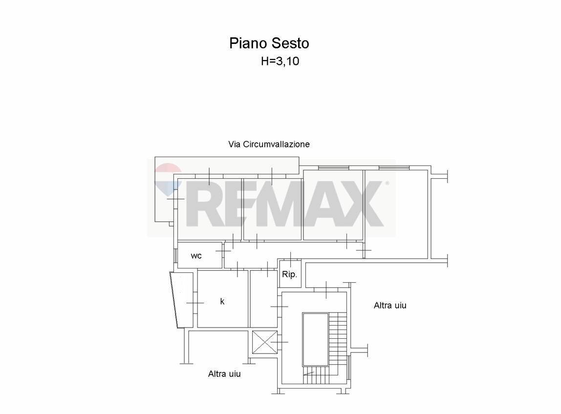 Pianta 2D - Quadrilocale VIA CIRCUMVALLAZIONE
 
71, Torre del Greco - planimetria 1