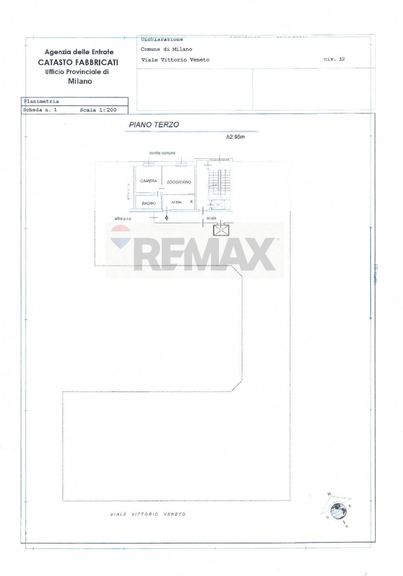 Pianta 2D - Bilocale viale Vittorio Veneto
 
32, Milano - planimetria 1