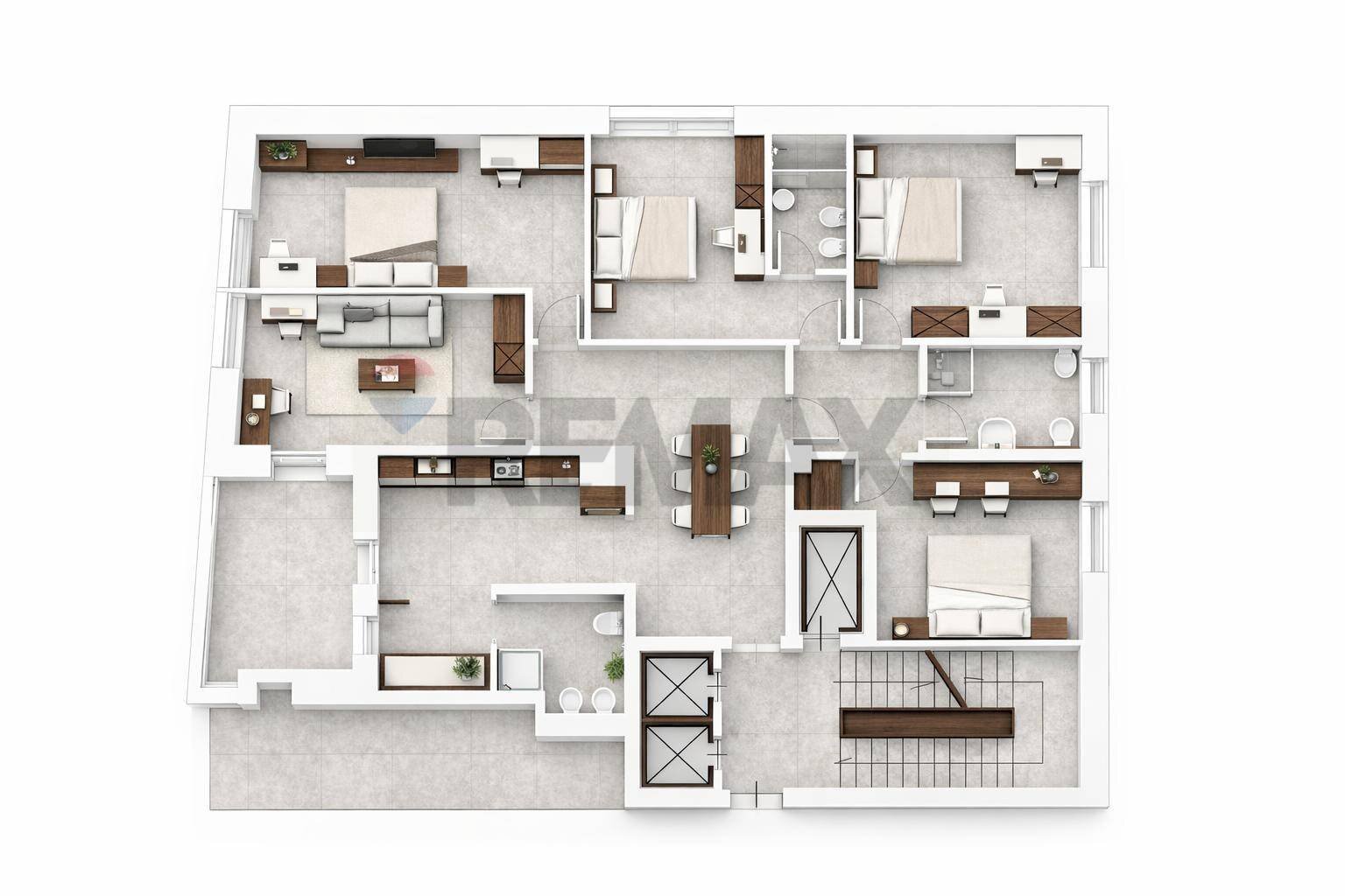 Pianta 3D - Appartamento piazzale stazione
 
8, Padova - planimetria 1