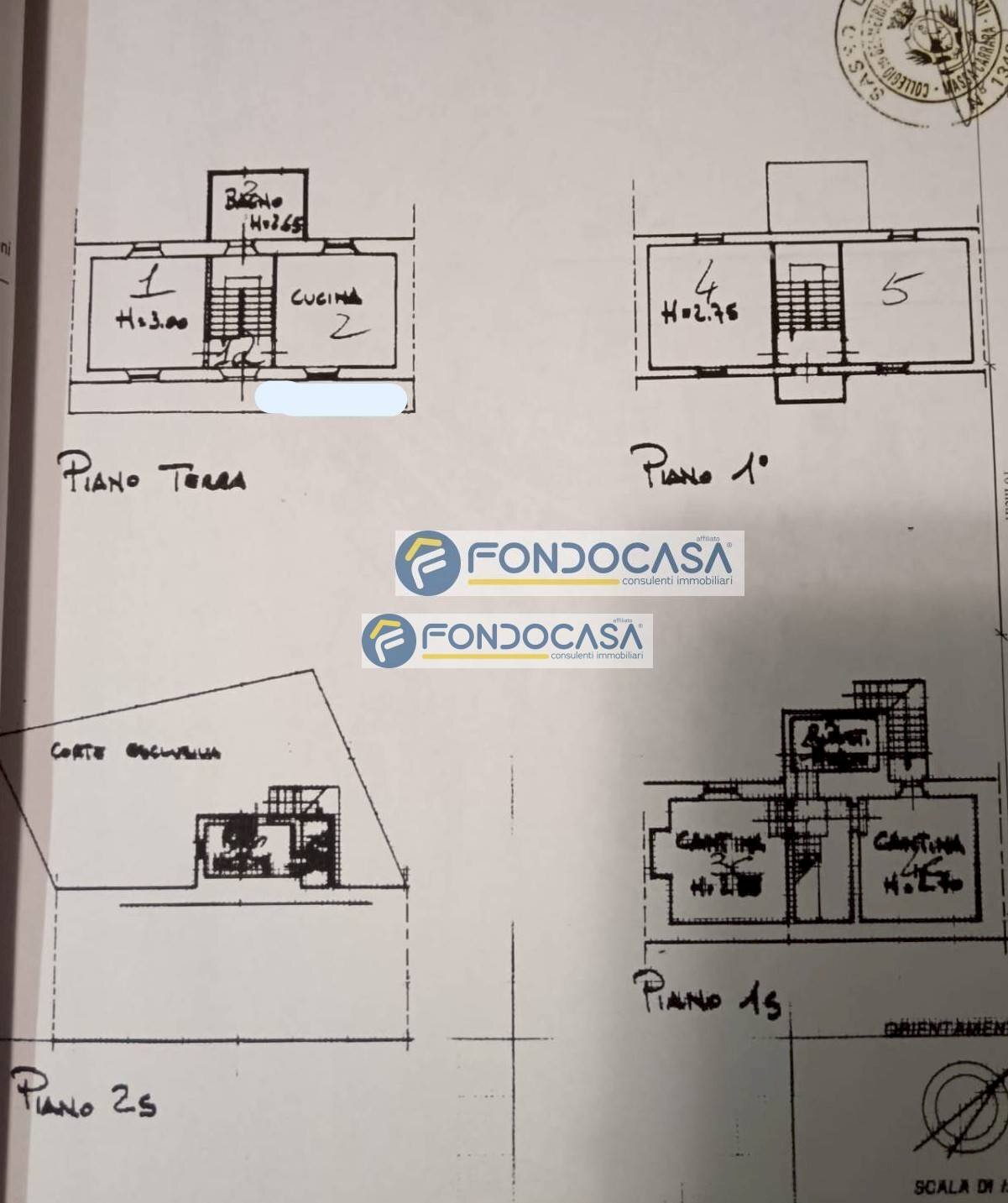 scheda catastale - Casa semi indipendente via bassa tambura, Massa - planimetria 1