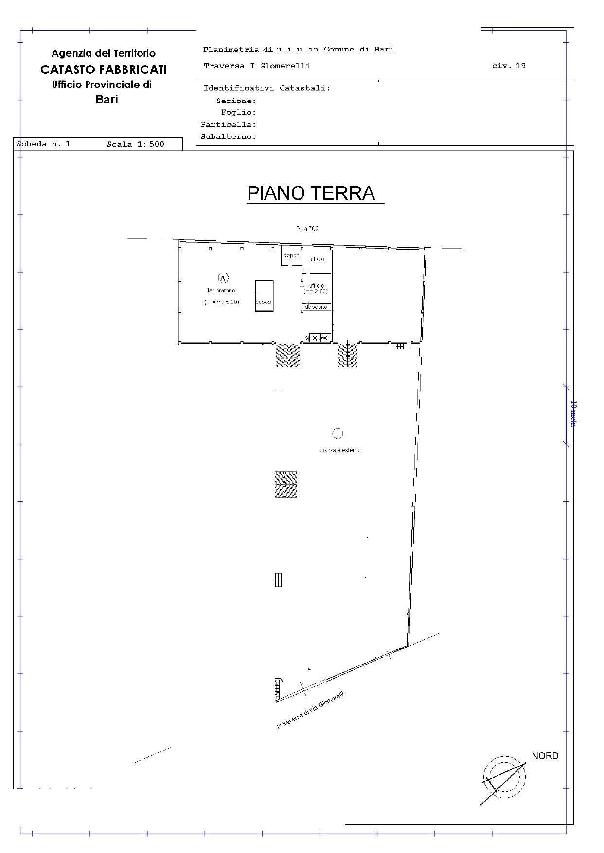Foto 9 - Capannone Traversa I Glomerelli
 
19, Bari - planimetria 1