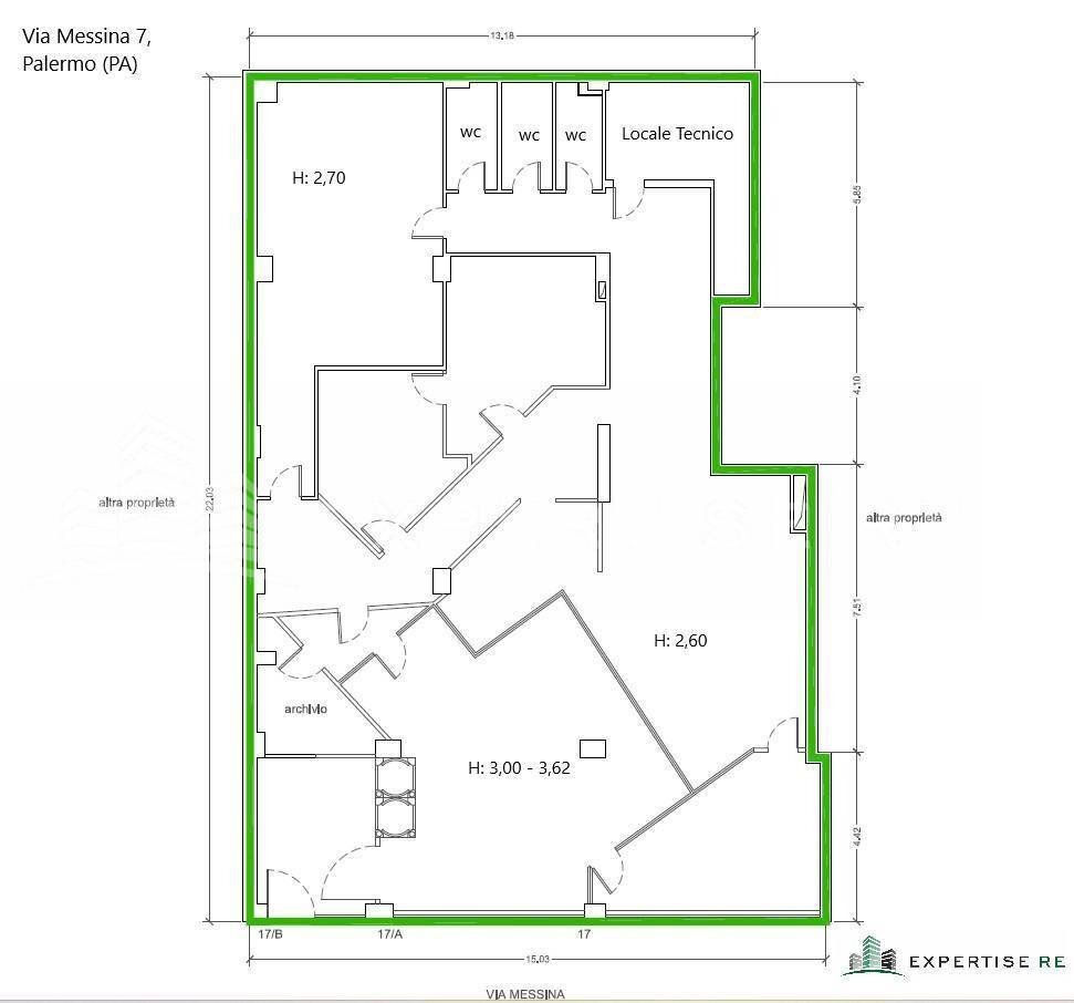 Foto 23 - Locale Commerciale Via Messina
 
17, Palermo - planimetria 1