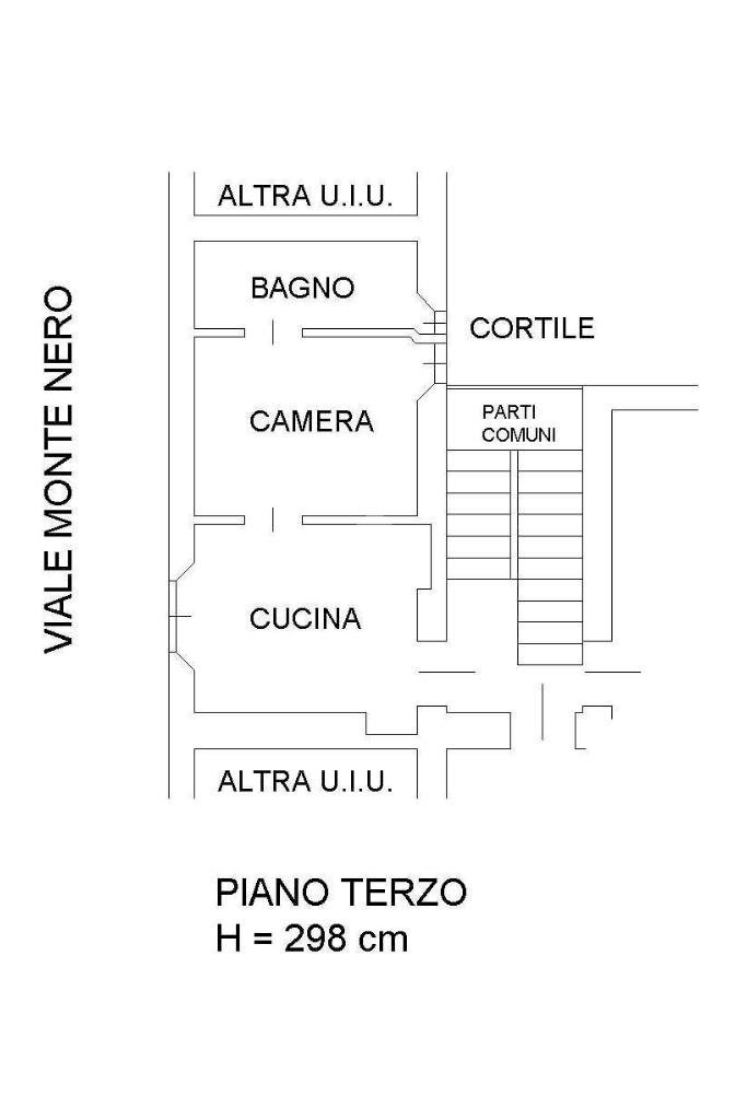 Bilocale Viale Monte Nero, Milano - planimetria 1
