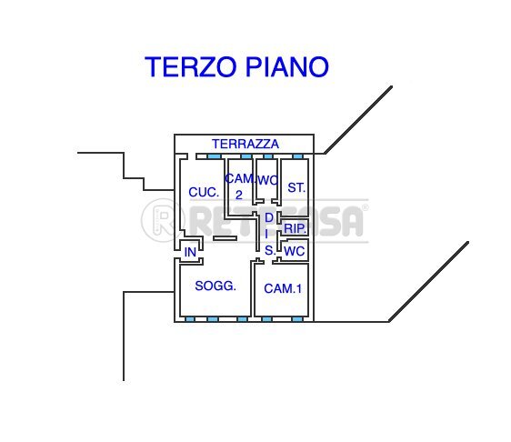 PLANIMETRIA - Appartamento Via Dante Alighieri 8, Cervignano del Friuli - planimetria 1