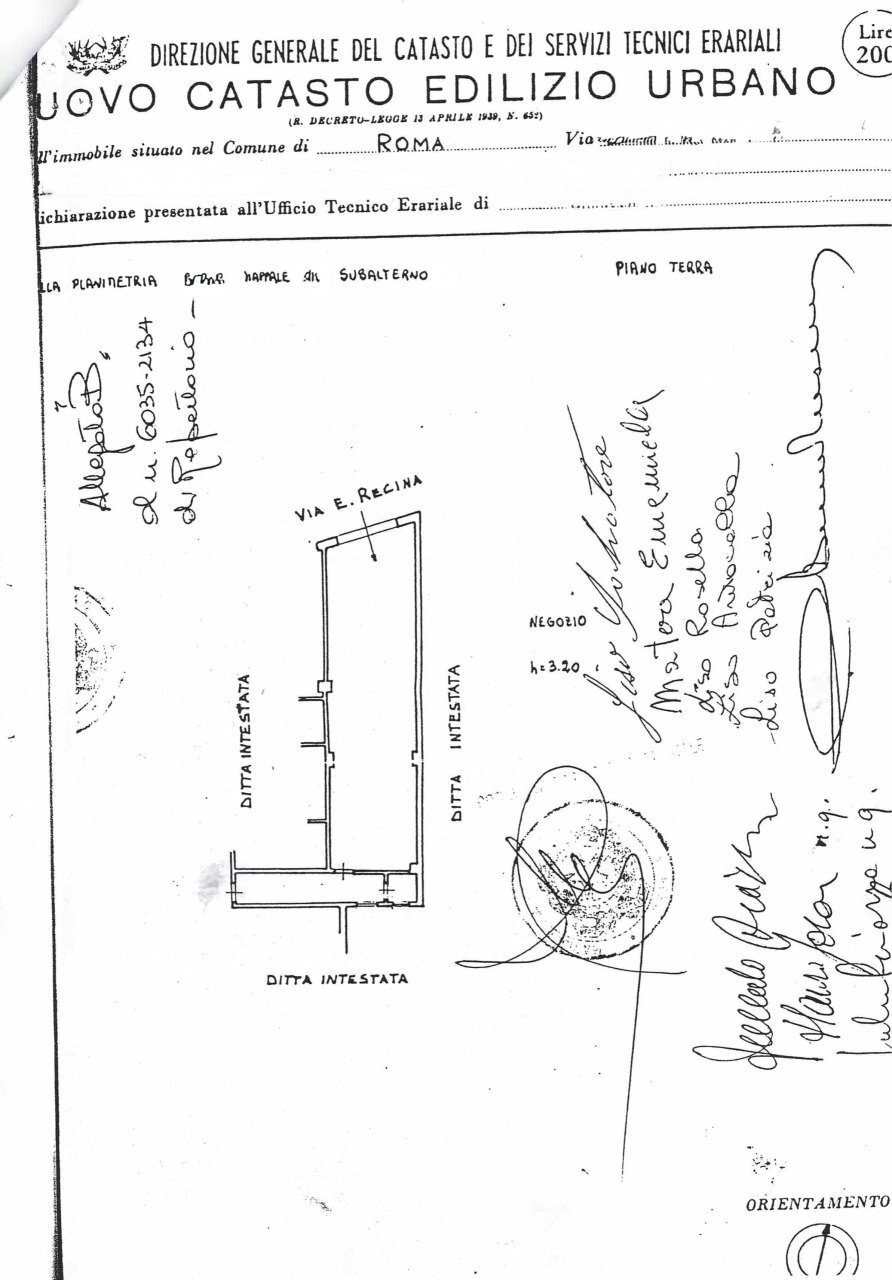 planimetria - Commercial Premises Via Elvia Recina 2, Roma - floor plans 1