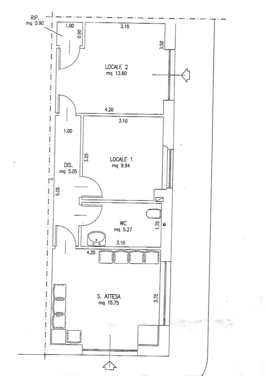 Planimetria .jpg - Locale Commerciale Via Giuseppe Grandi, Firenze (zona Santa Maria Novella) - planimetria 1