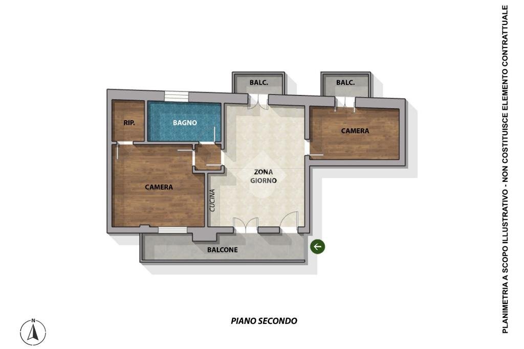 Trilocale Via Appiotti, Torre Pellice - planimetria 1