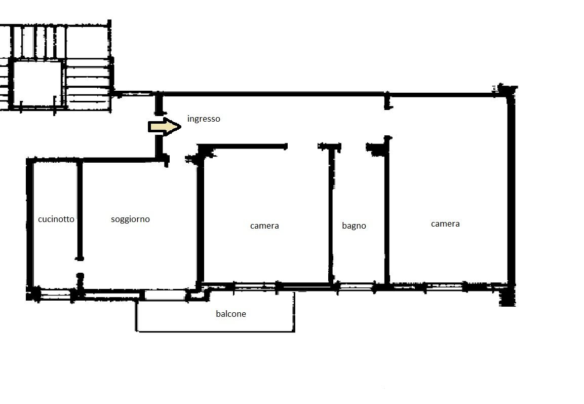 Trilocale via Don Carlo Marzocchi, frazione Croce Di Casalecchio, Casalecchio di Reno - planimetria 1