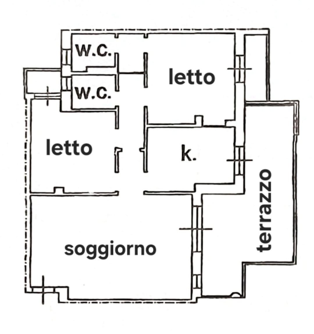 Trilocale via Gabriele Caiulo, Lecce - planimetria 1