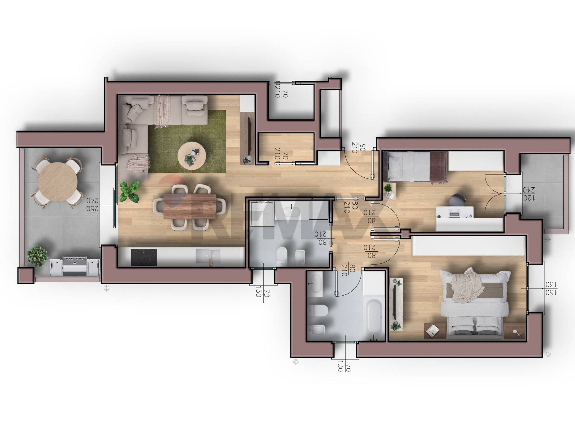 Pianta 3D - Three-room apartment via Santa Maria
152, Parabiago - photo 3