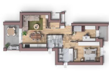 Pianta 3D - Trilocale via Santa Maria
 
152, Parabiago - foto 3