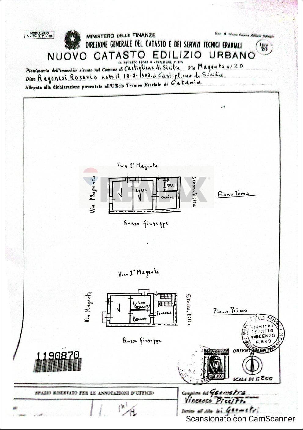 Pianta 2D - Casa indipendente via magenta, Castiglione di Sicilia - planimetria 1