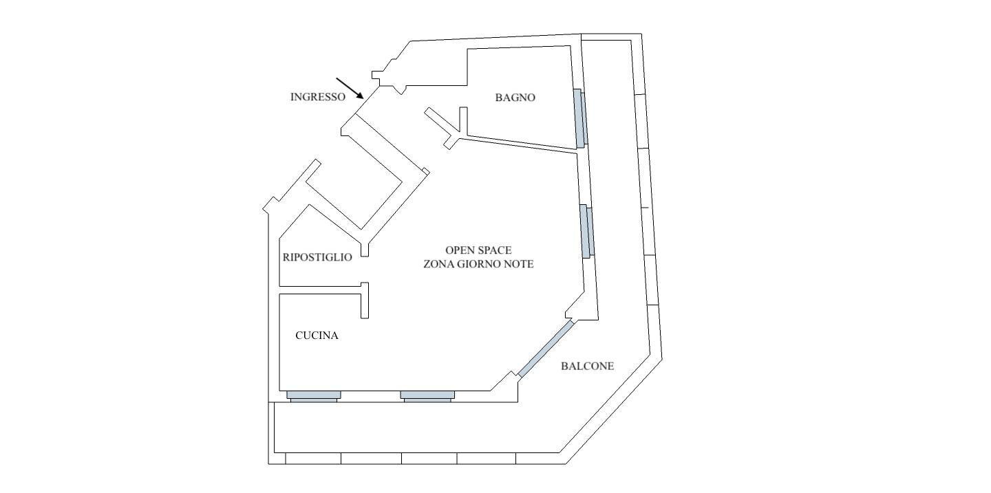 Foto 29 - Monolocale Via Caianello, Milano - planimetria 1