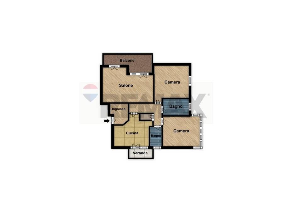Pianta 2D - Four-room apartment Via Placido Rizzotto
 
39, Palermo - floor plans 1