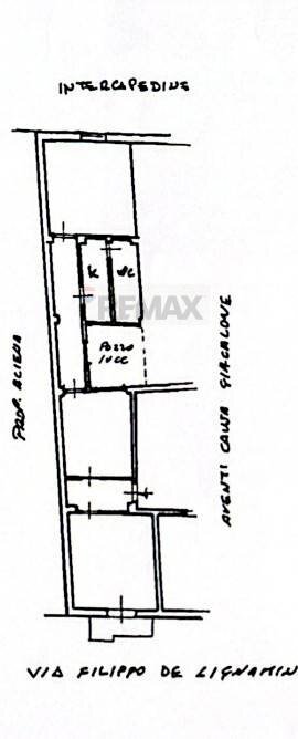 Pianta 2D - Three-room apartment Via Filippo De Lignamine
 
22, Palermo - floor plans 1