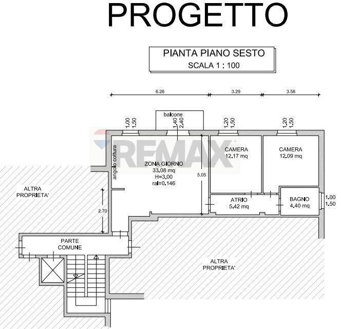 Pianta 2D - Trilocale via Randaccio
 
30, Brescia - planimetria 1