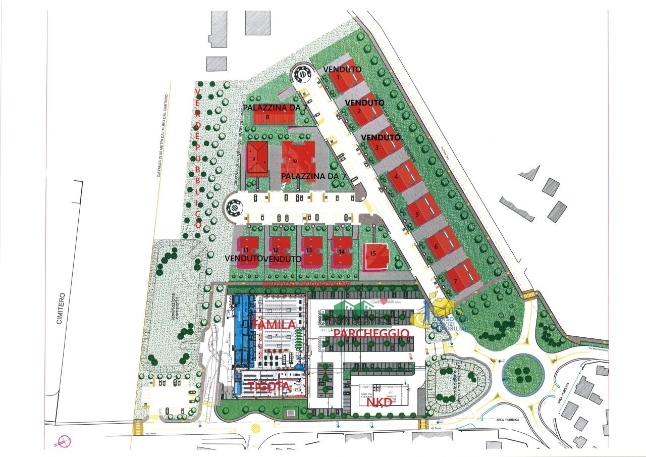 wvista aerea lotti .jpg - Building land Via Trieste 3, Noceto - floor plans 1
