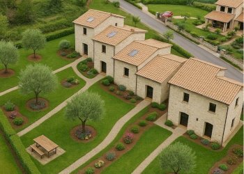 Giardini lato sx-rendering I Poggi (2).jpg - Villa a Schiera sismano, Avigliano Umbro - foto 15