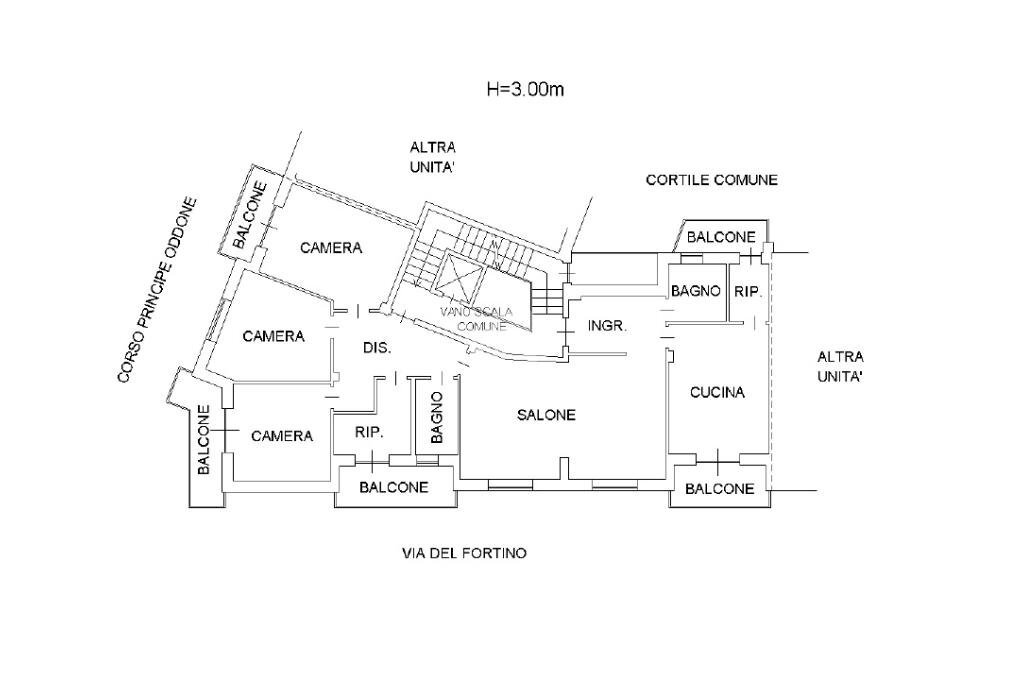 Appartamento Str. del Fortino, Torino (zona Aurora) - planimetria 1