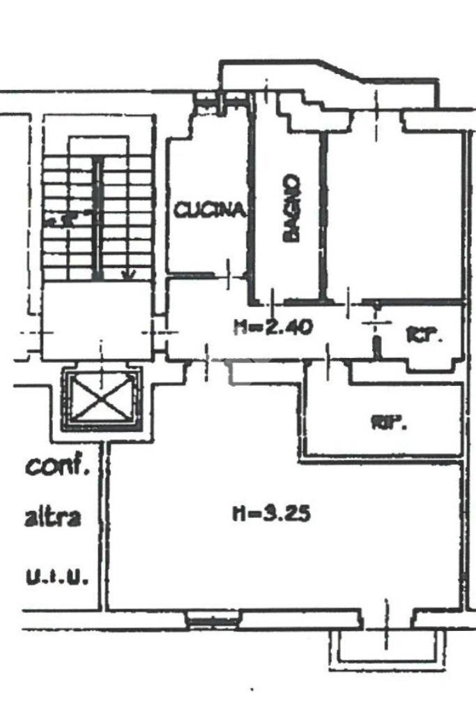 Two-room apartment Via Paolo Diacono, Milano (neighborhood Città Studi) - floor plans 1