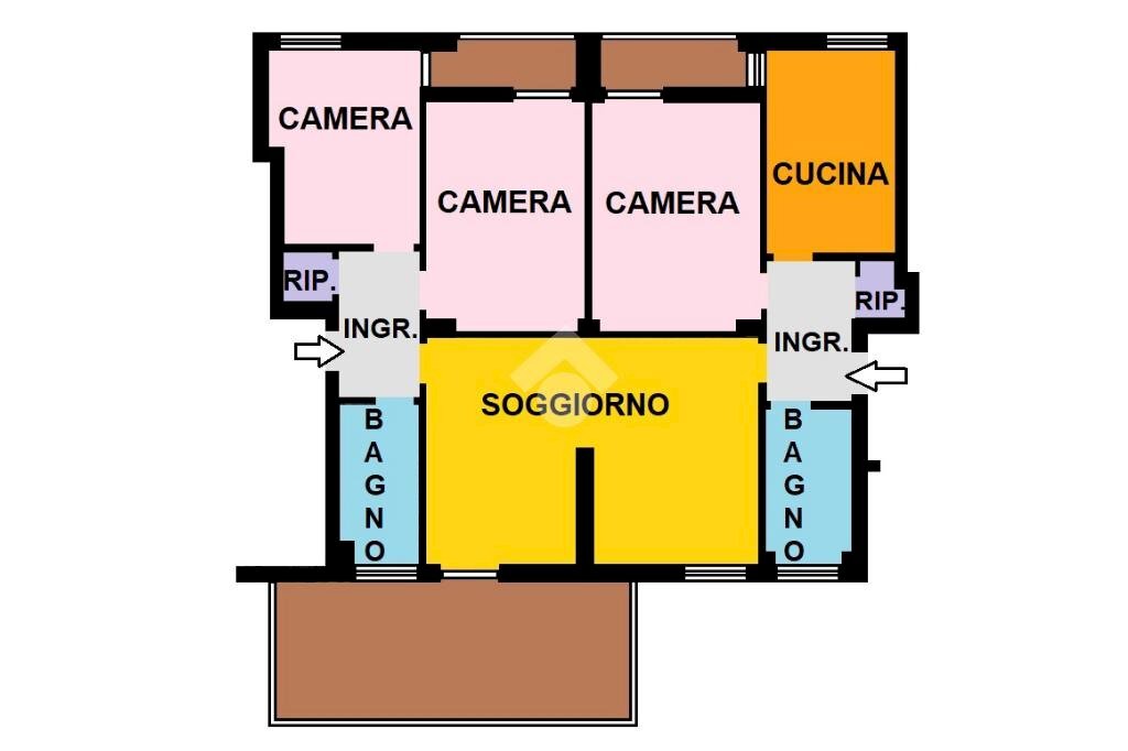 Appartamento Via Giorgio Washington, Milano (zona Washington) - planimetria 1