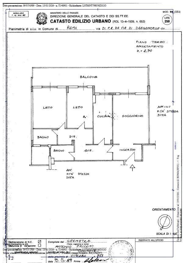Foto 34 - Trilocale via alessandro ruspoli, Roma - planimetria 1