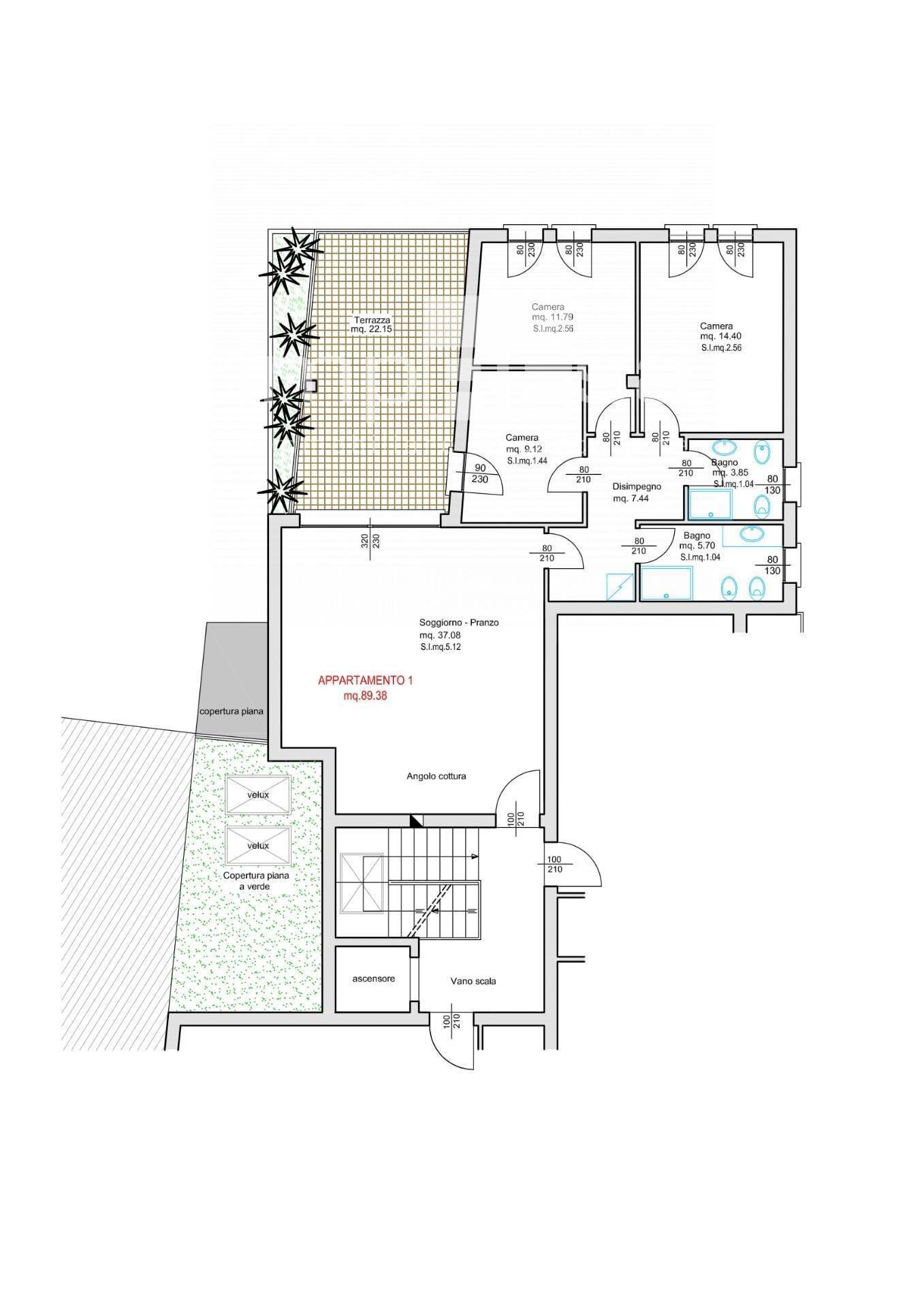 planimetria - Four-room apartment Piazza IV Novembre, Martellago - floor plans 1