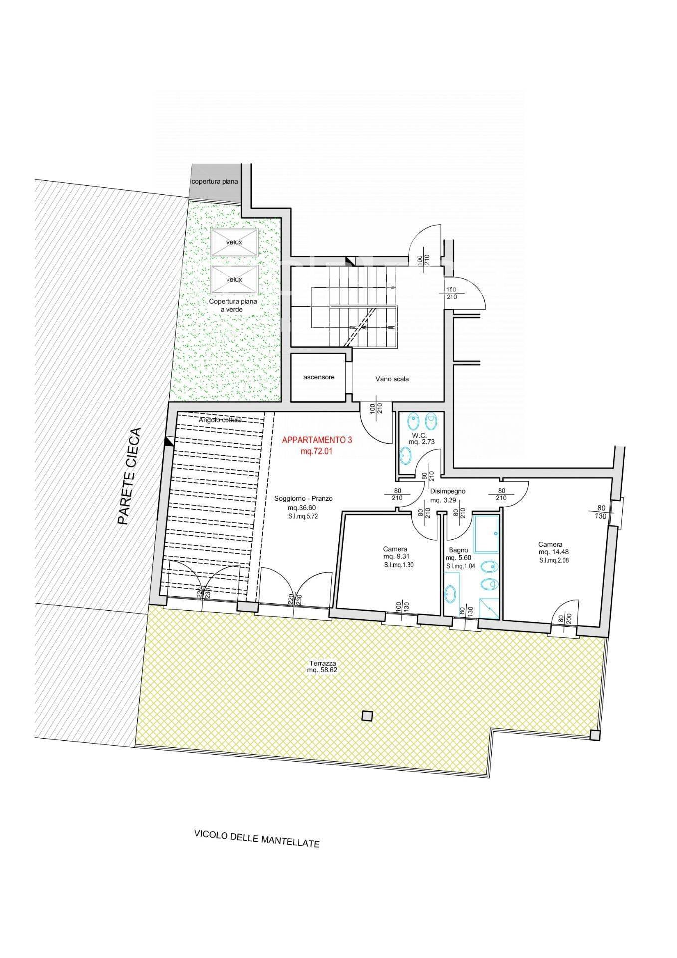 planimetria - Three-room apartment Piazza IV Novembre, Martellago - floor plans 1