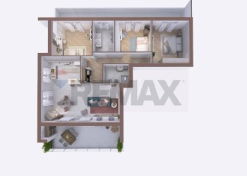 Pianta 3D - Quadrilocale Via Beato Angelico
 
4, Besana in Brianza - foto 22