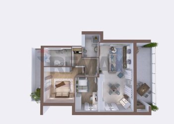 Pianta 3D - Attico Via Beato Angelico
 
4, Besana in Brianza - foto 17