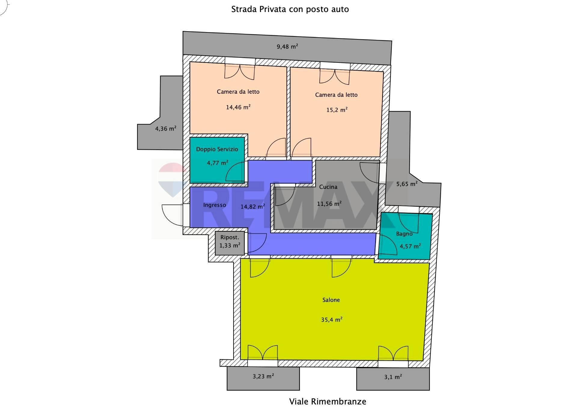 Pianta 2D - Trilocale via Rimembranze
70, Mineo - foto 3