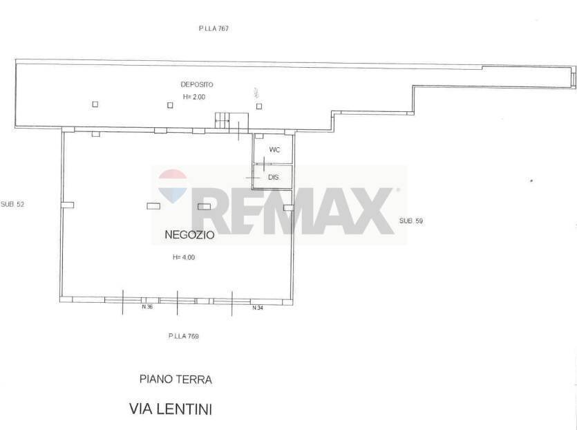 Pianta 2D - Commercial Premises VIA LENTINI
 
34-36, Siracusa - floor plans 1