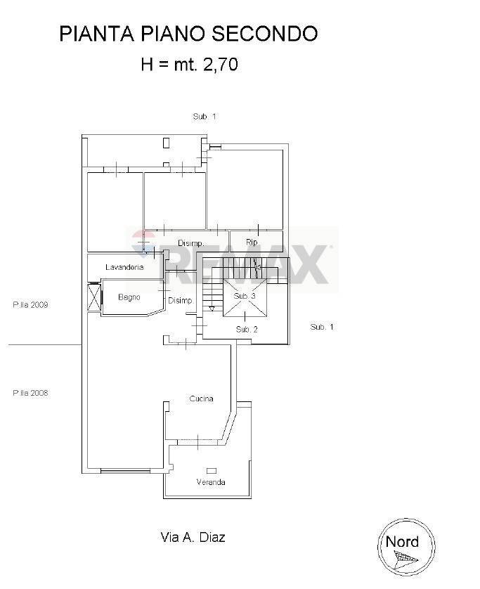 Pianta 2D - Quadrilocale via Armando Diaz
 
98, Francofonte - planimetria 1