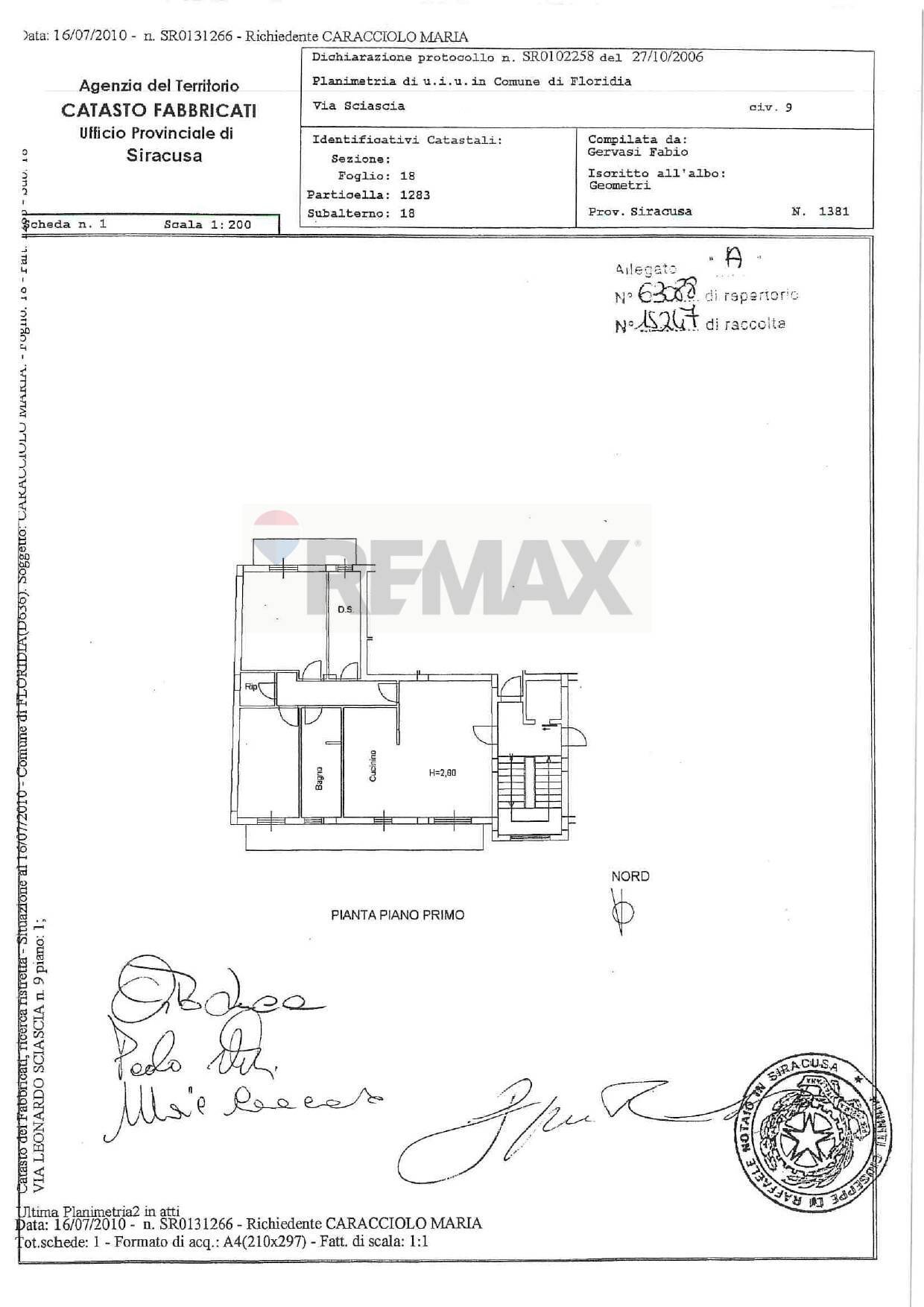 Pianta 2D - Trilocale Via Leonardo Sciascia
 
13, Floridia - planimetria 1