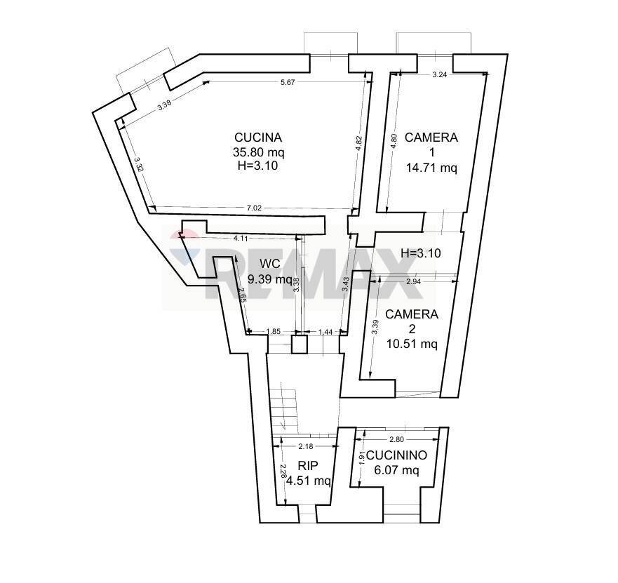 Pianta 2D - Trilocale VIA CALATA MERCATO, Castellammare di Stabia - planimetria 1