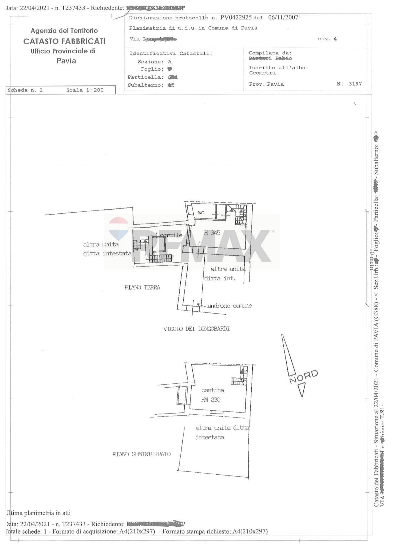 Pianta 2D - Appartamento Pavia - planimetria 1