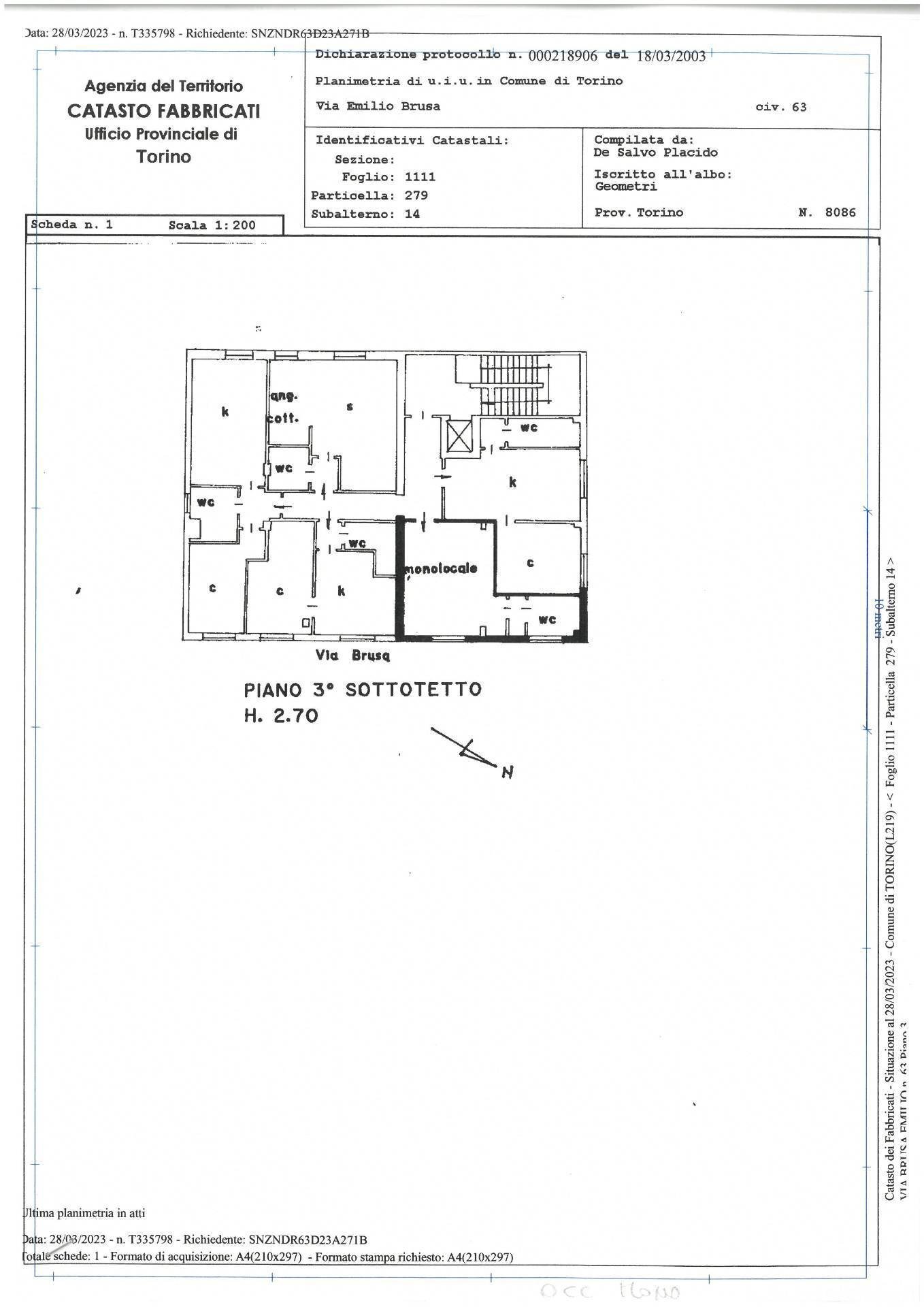 Foto 11 - Attic via Brusa
 
63, Torino - floor plans 1