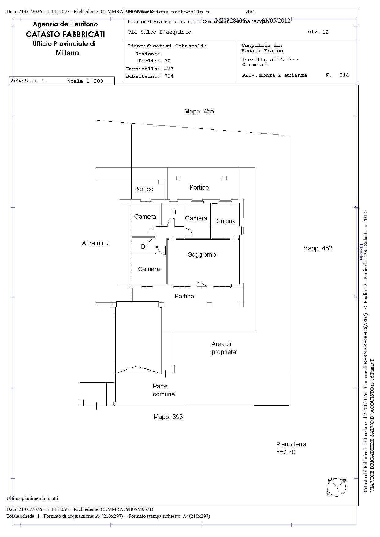 Foto 24 - Four-room apartment via Salvo D'Acquisto, 12/A, Bernareggio - floor plans 1