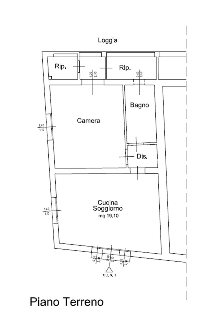 Bilocale piazza Camillo Benso di Cavour, Signa - planimetria 1